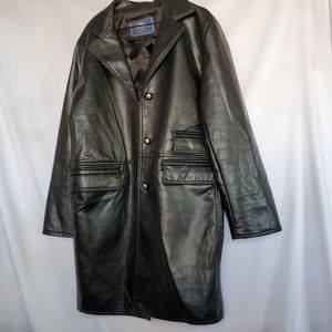 Italian Textile Group Trench Leather Jacket